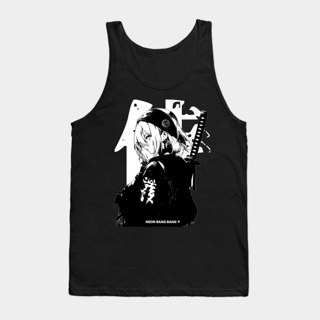 Cyberpunk Ninja Girl Samurai Warrior Anime Streetwear Tank Top by Neon Bang Bang